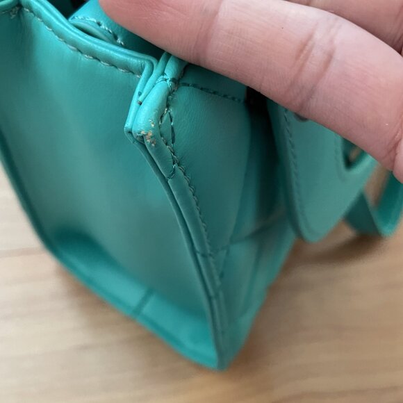 FIRM. $129 Badgley Mischka Diamond Purse, Vegan Leather Studded Branded Gunmetal - Picture 11 of 14